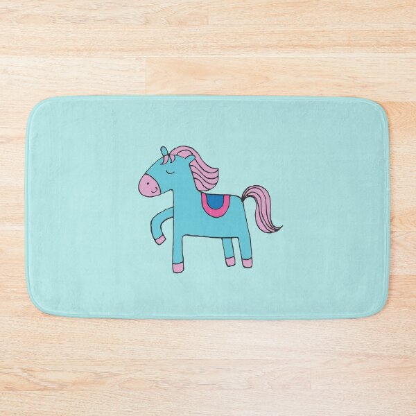 Item preview, Happy pony - sky blue and pink on sea foam - Cute pony by Cecca Designs designed and sold by Cecca-Designs.