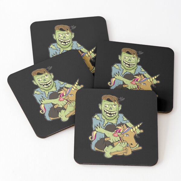 Item preview, Undead Zombie Riding Wooden Rocking Horse Halloween print designed and sold by tronictees.