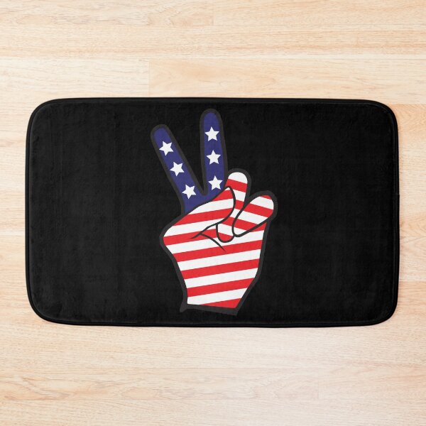 Item preview, Two Fingers Peace Sign Hand American Flag print designed and sold by tronictees.