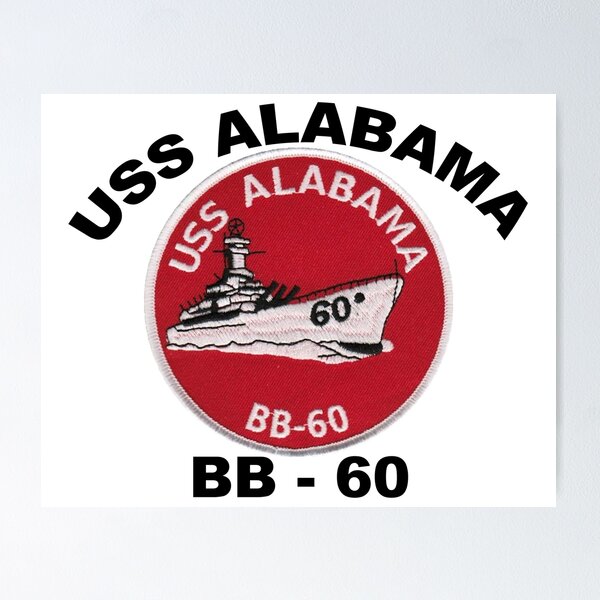 Item preview, USS Alabama (BB-60) Crest designed and sold by Nikki SpaceStuffPlus.