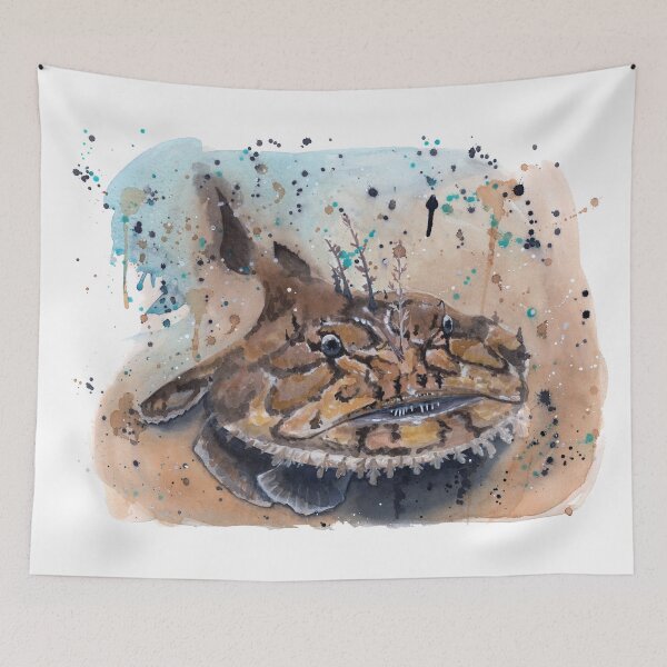 Item preview, Watercolor monkfish painting designed and sold by Petrún Sigurðardóttir.