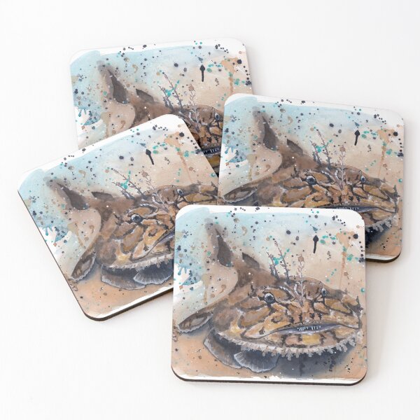 Item preview, Watercolor monkfish painting designed and sold by Petrún Sigurðardóttir.