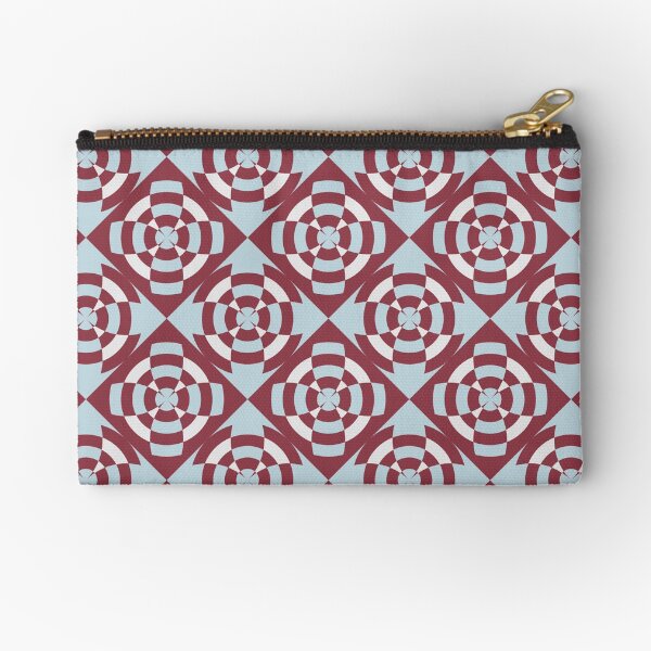 Simple geometric stripe flower red and blue Zipper Pouch