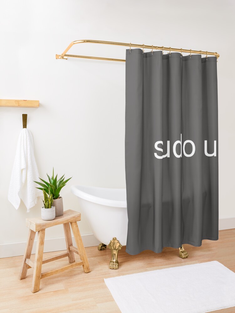 Alternate view of sudo su command Shower Curtain