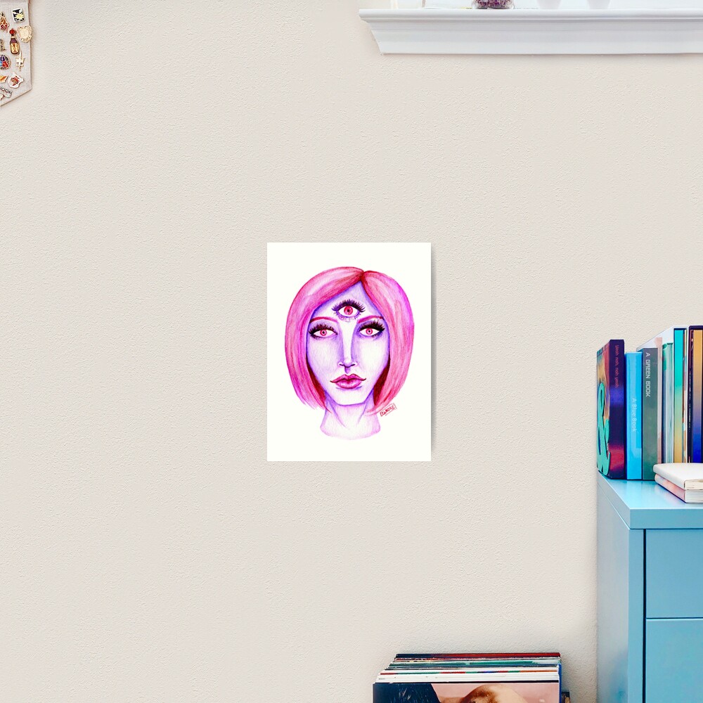 Pink Hair, Purple Skin Art Print