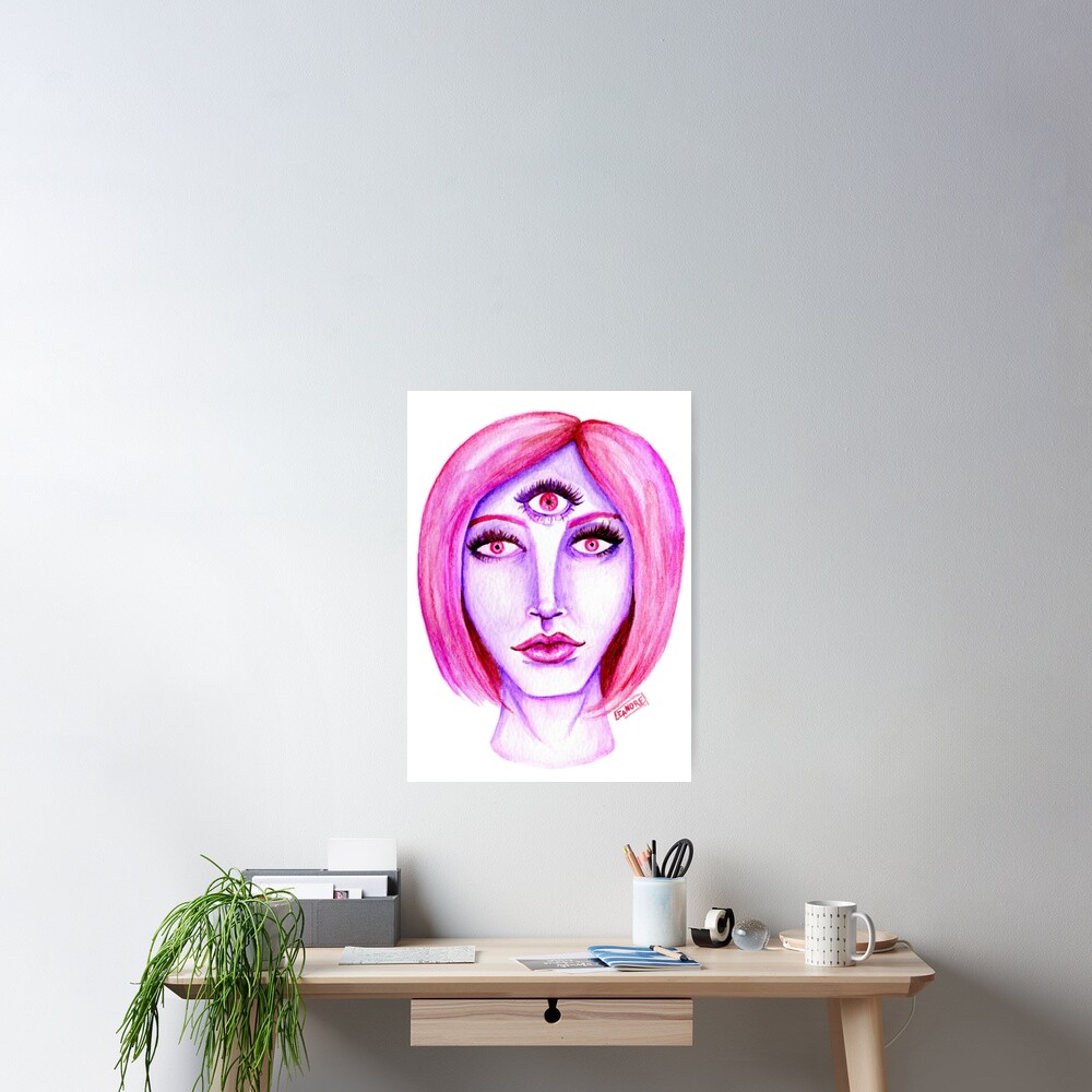 Pink Hair, Purple Skin Poster