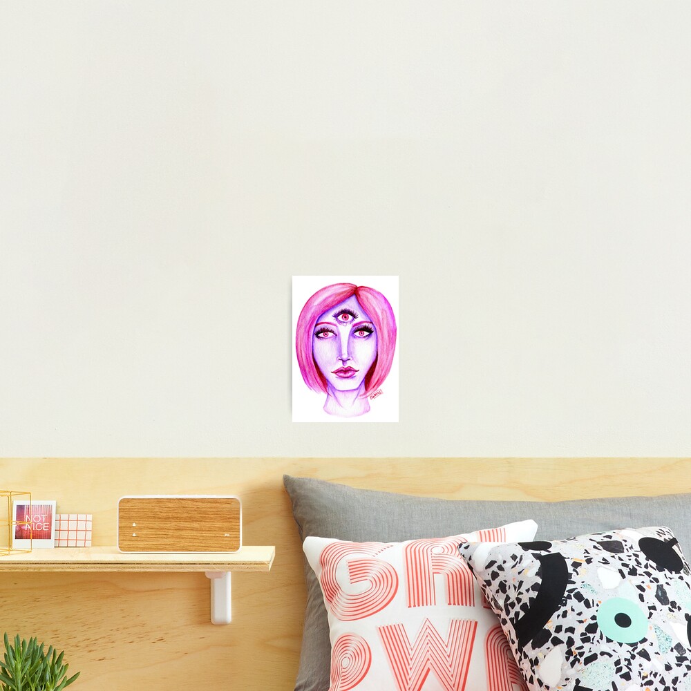 Pink Hair, Purple Skin Photographic Print
