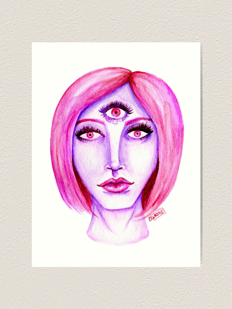 Alternate view of Pink Hair, Purple Skin Art Print