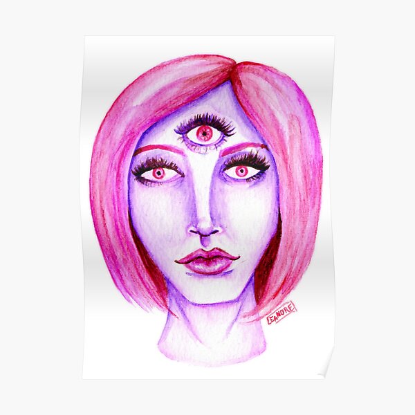 Pink Hair, Purple Skin Poster