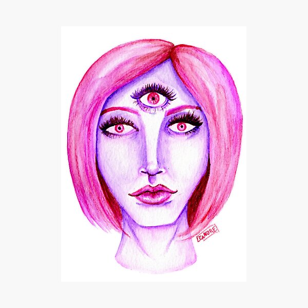 Pink Hair, Purple Skin Photographic Print