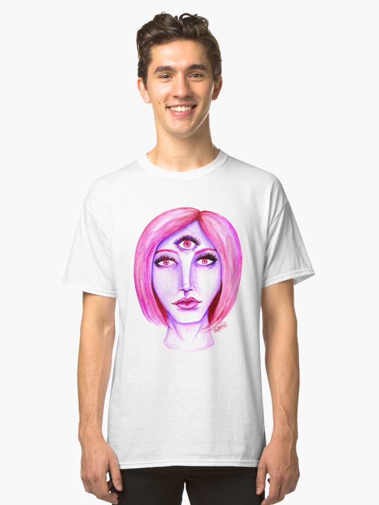 Alternate view of Pink Hair, Purple Skin Classic T-Shirt