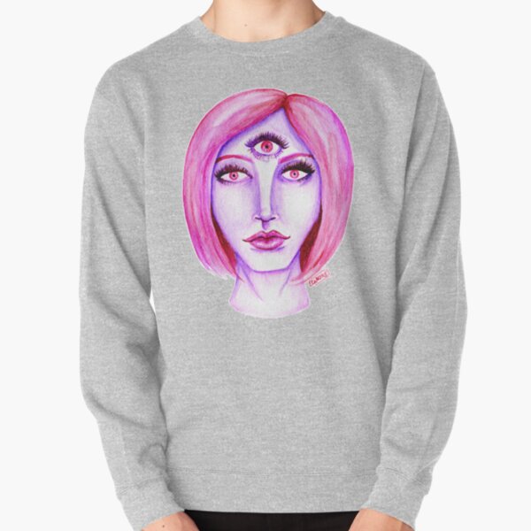 Pink Hair, Purple Skin Pullover Sweatshirt