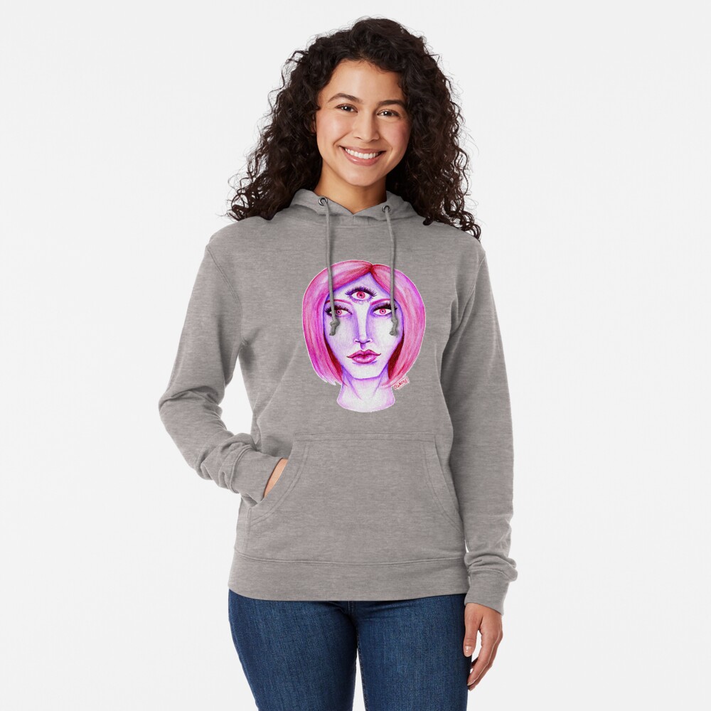 Pink Hair, Purple Skin Lightweight Hoodie