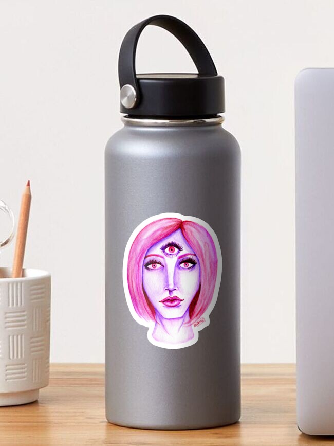 Thumbnail 1 of 3, Sticker, Pink Hair, Purple Skin designed and sold by Leanore.