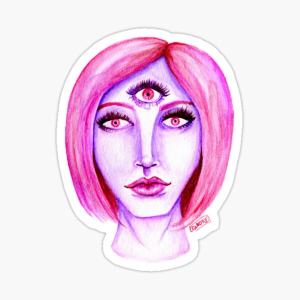 Pink Hair, Purple Skin Sticker