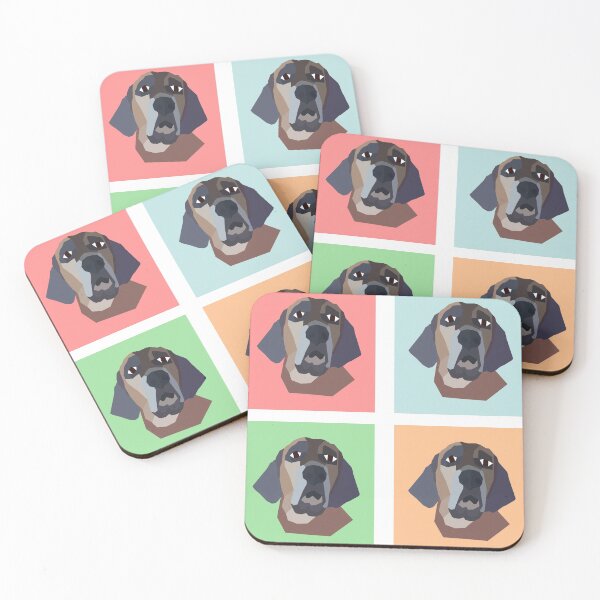 Item preview, Bloodhound portrait flag in red, blue, green, and orange designed and sold by Bug & Brush.