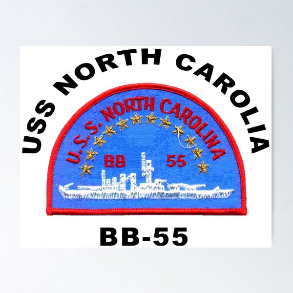 Item preview, USS North Carolina (BB-55) Crest designed and sold by Nikki SpaceStuffPlus.