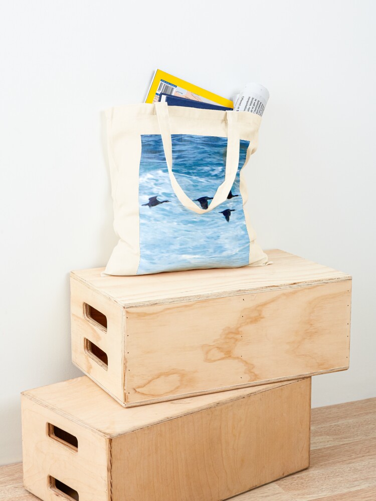 Alternate view of Cormorants Skimming the Waves off Inishmore Tote Bag