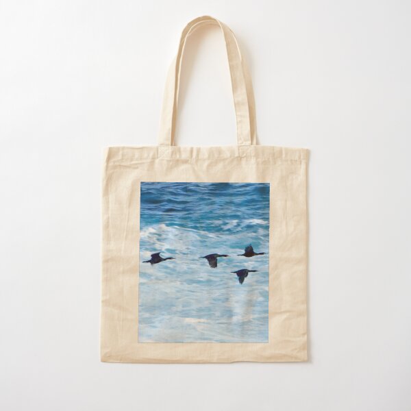 Cormorants Skimming the Waves off Inishmore Cotton Tote Bag