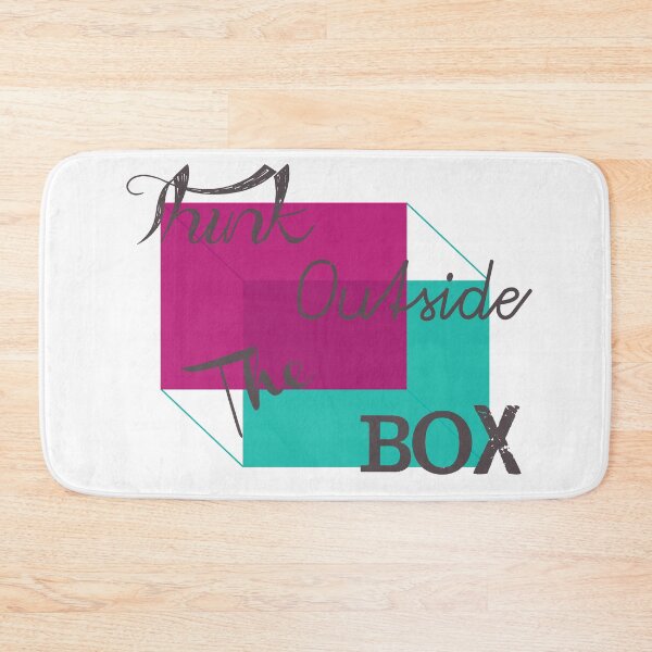 Item preview, "Think Outside the Box" Geometric Modern Quote Teal Purple Script Typography designed and sold by CanisPicta.