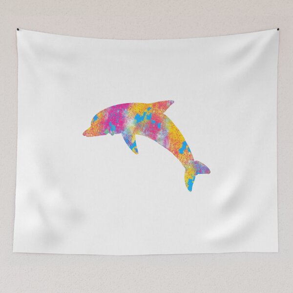 Item preview, Colorful Dolphin Streetwear Graffiti Hand Drawn print designed and sold by phoxydesign.