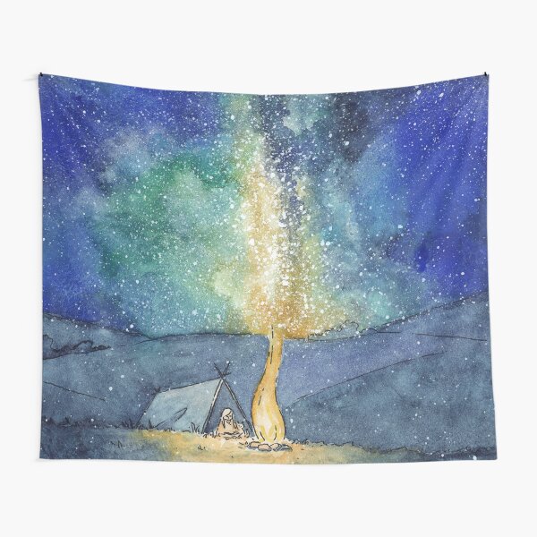 Watercolor Night Sky Tapestry