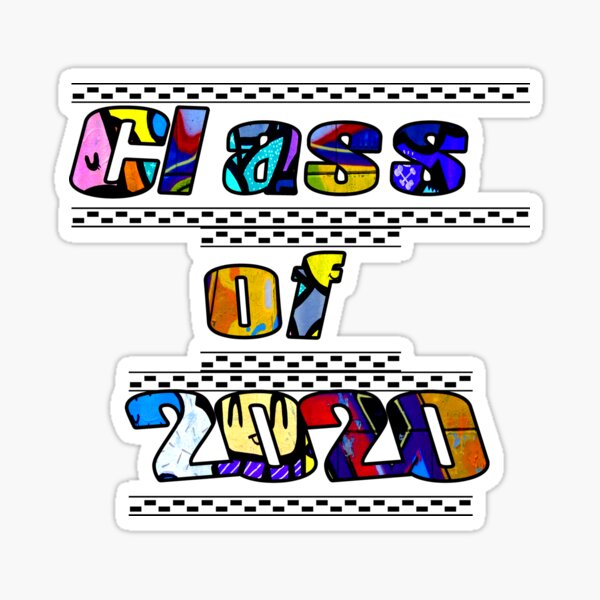 Class of 2020 Cursive Letters with flowers' Sticker