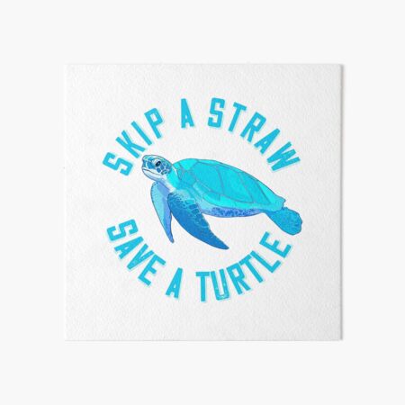 Inktastic Skip a Straw Save a Turtle with Cute Green Sea Turtle