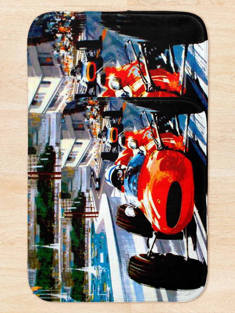 Alternative Ansicht von "MONACO GRAND PRIX" Vintage Auto Racing Print Badematte