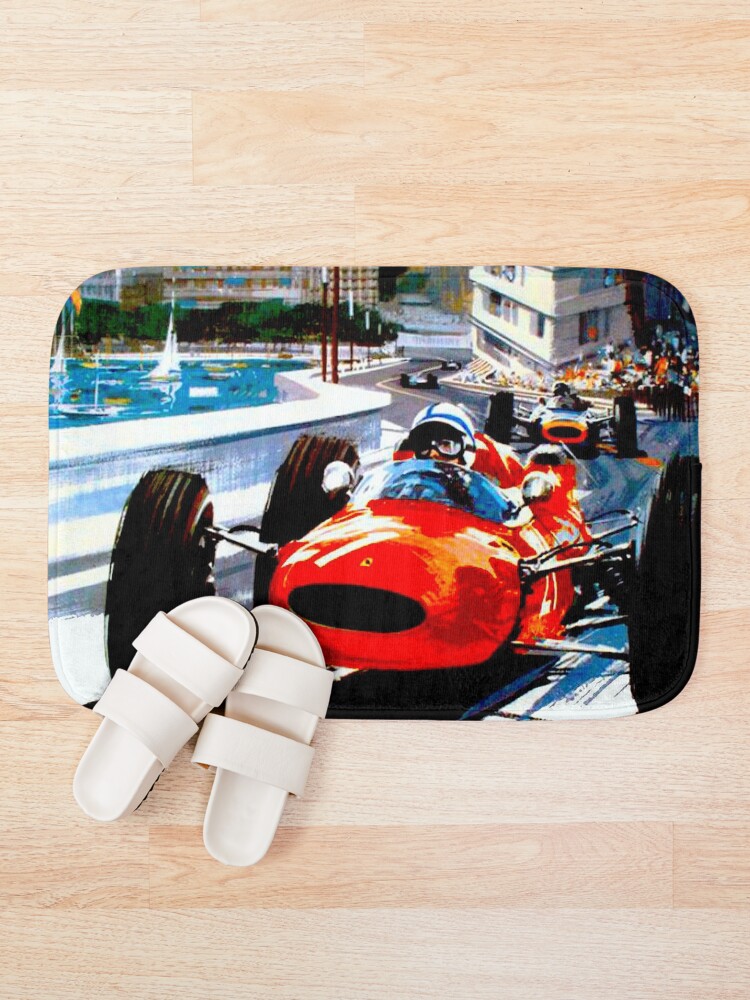 Alternative Ansicht von "MONACO GRAND PRIX" Vintage Auto Racing Print Badematte