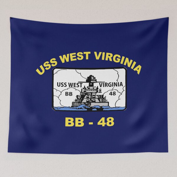 Item preview, USS West Virginia (BB-48) Crest for Dark Colors designed and sold by Nikki SpaceStuffPlus.