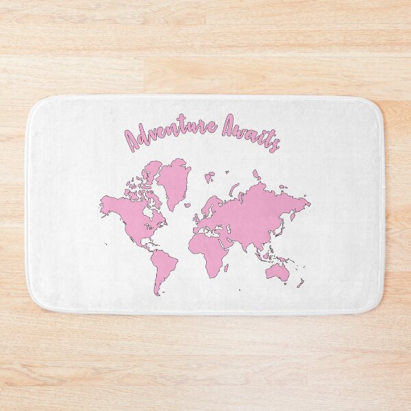 Item preview, Pink World Map "Adventure Awaits"  designed and sold by synthesizer.