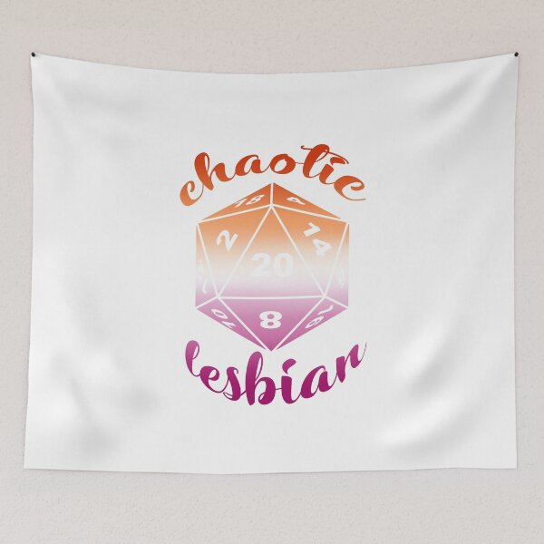 Item preview, Chaotic Lesbian Dungeons and Dragons Alignment designed and sold by ArielleJane.