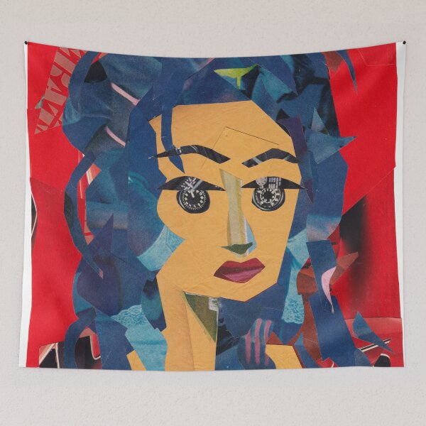 Item preview, Medusa Woman Collage Portrait designed and sold by paperkutter.
