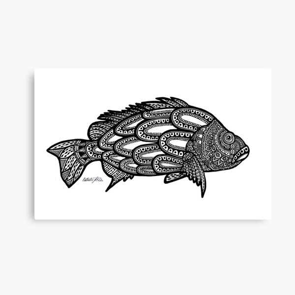 #489 - Black Bass Challenge - Artist Nathalie Le Riche Canvas Print