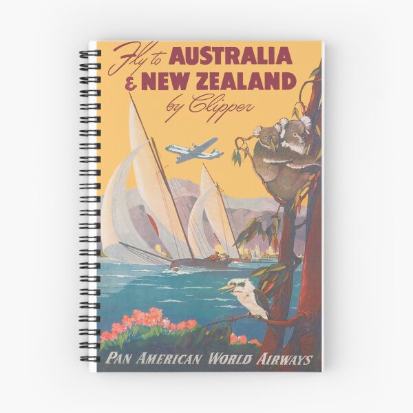 Item preview, Australia and New Zealand Vintage Travel Poster designed and sold by vintagevivian.
