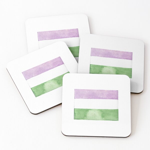 Item preview, Watercolor Genderqueer Flag designed and sold by wildwoodrobin.