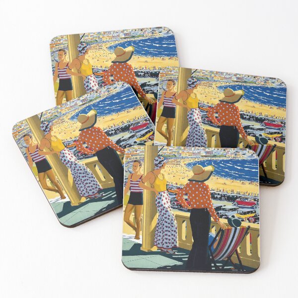 Item preview, Australia Vintage Travel Poster at Bondi Beach designed and sold by vintagevivian.