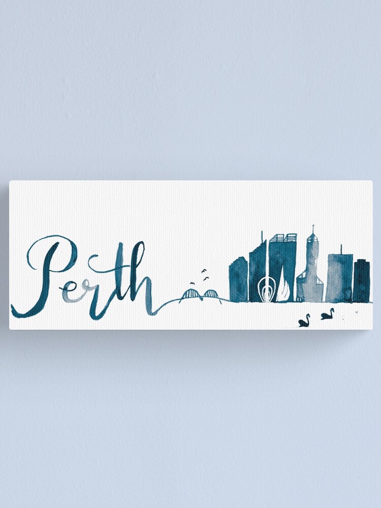 "Watercolour Perth skyline " Canvas Print for Sale by Artbylees Redbubble
