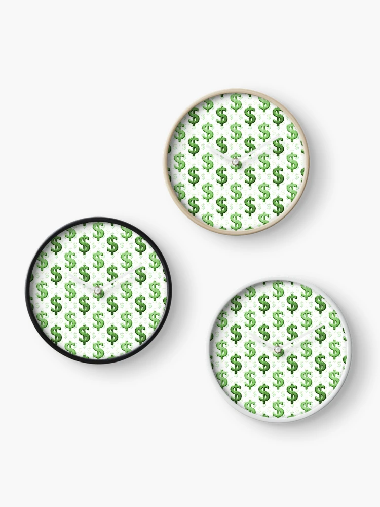 Thumbnail 3 of 4, Clock, Dollar Sign Pattern designed and sold by DFLC Prints.