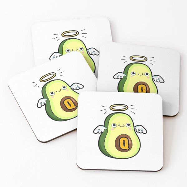 Aperçu de l'œuvre Lettre de l'alphabet Q mignon saint guacamole avocat créée et vendue par kidsmonogram.