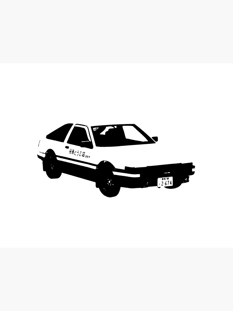 Initial D - Takumi Standing AE86 Manga Anime Style | Art Board Print