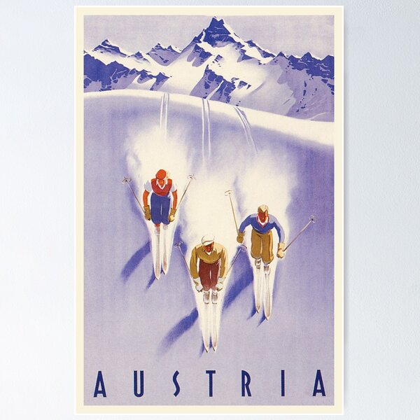 Item preview, Austria Vintage Ski Poster designed and sold by vintagevivian.