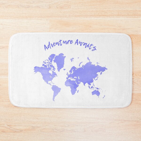 Item preview, World Map Purple Water Color designed and sold by bohoDecor.