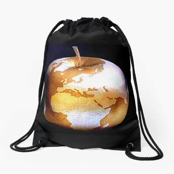 World Apple Drawstring Bag