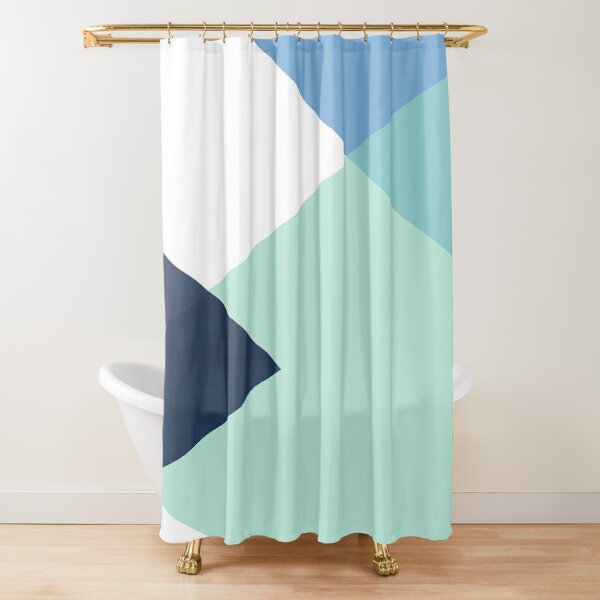 Geometrics - seafoam & blue concrete Shower Curtain