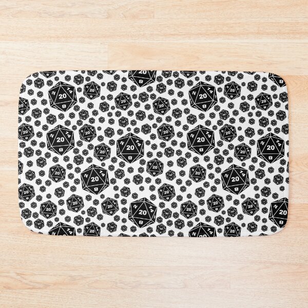 Item preview, D20 Dungeons and Dragons Black and White Repeating Pattern designed and sold by ArielleJane.