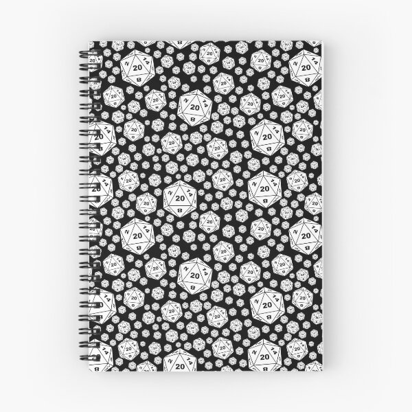 Item preview, D20 Dungeons and Dragons White on Black Repeating Pattern designed and sold by ArielleJane.