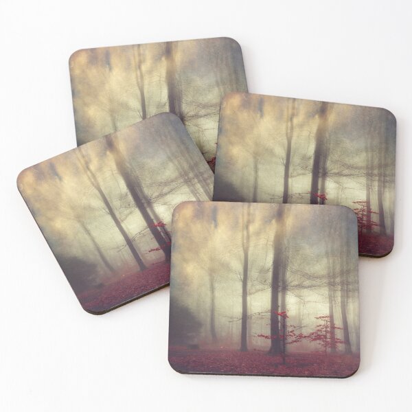 Item preview, Little Red Trees - Foggy Forest designed and sold by Dyrk Wyst Redbubble Shop.