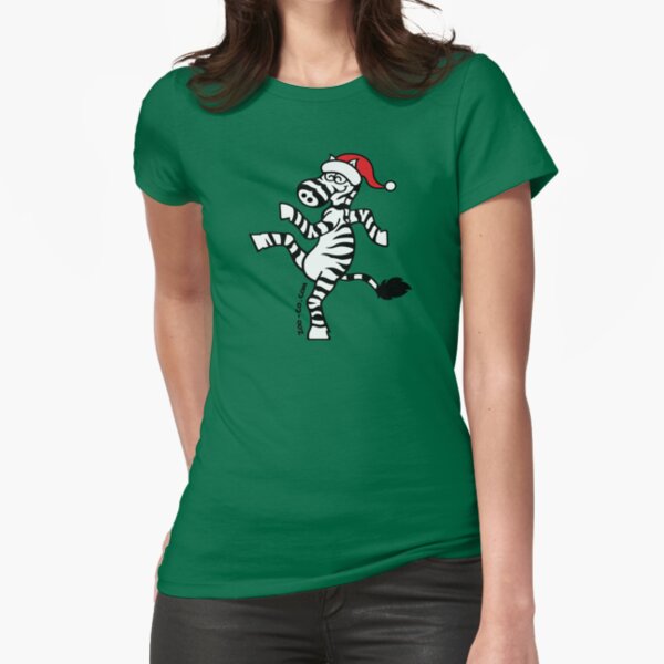 Christmas Zebra Fitted T-Shirt